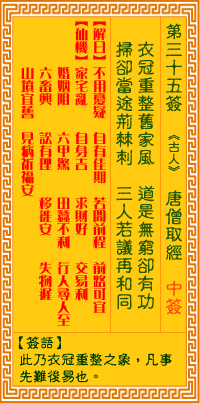 觀音靈簽35 觀音靈簽解簽35: 唐僧取經觀音靈簽解簽